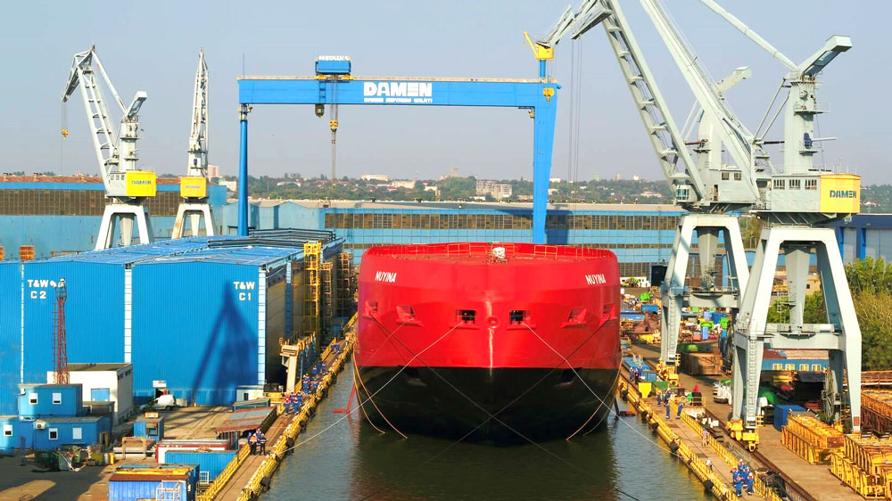 Damen-performs-float-out-of-Australian-icebreaker